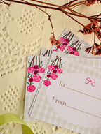 Sage Gingham Gift Card Set