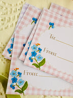 Rose Gingham Gift Card Set