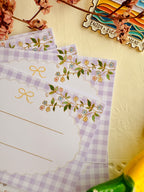 Lavender Gingham Gift Card Set