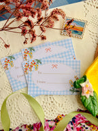 Sky Gingham Gift Card Set