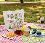Petal Postage Embroidered Tote Bag