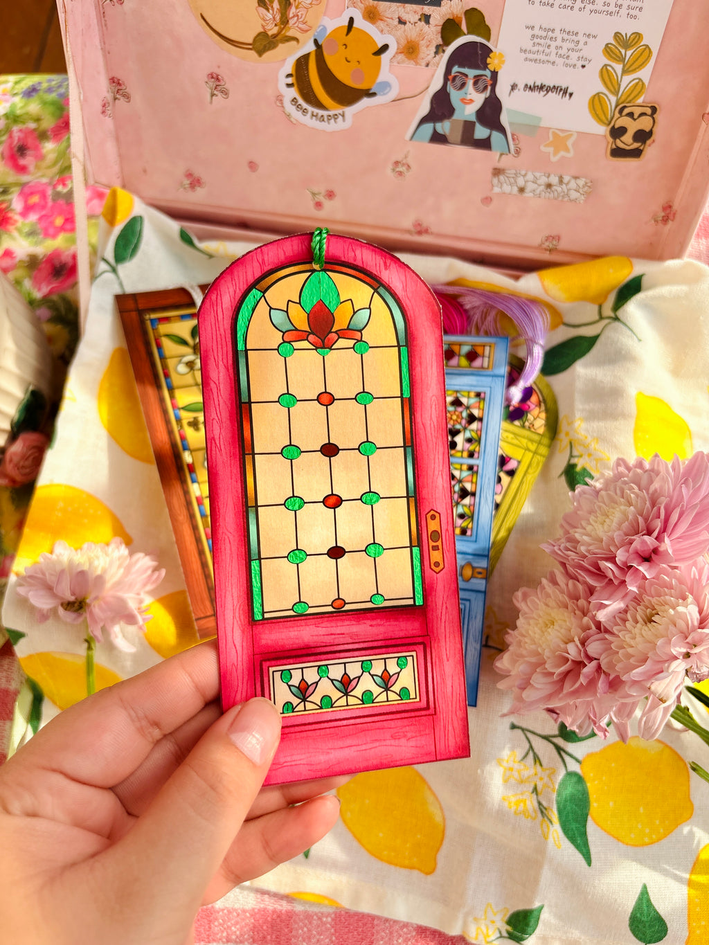Rose Light Foiled Bookmark